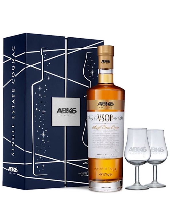 ABK6 Vsop 70cl Cognac Gift Pack   2 glasses